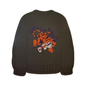 Dutch Bros Black Sweater sticker black Orange Tiger Graphic